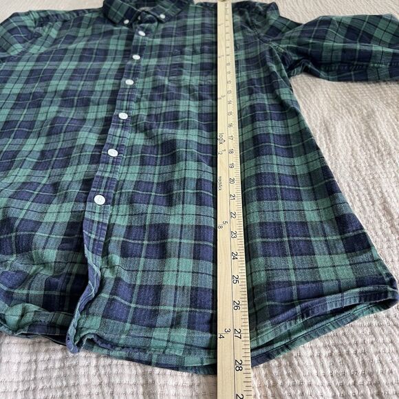 ASOS Plaid Button Up Long Sleeve Slim Fit Shirt Mens Sz XL Navy Green Flannel - Picture 6 of 9